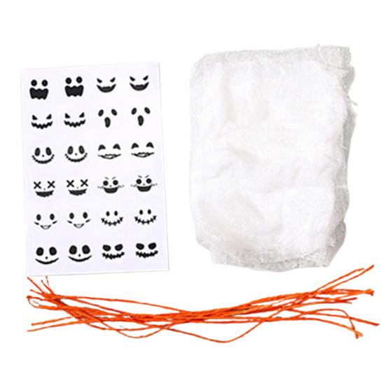 12 Pcs Halloween Ghost Lollipop Wrappers White Cloth Ghost Candy Wrappers for Homemade Candy DIY Trick or Treat Party Decoration