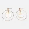 925 Retro Gold Foil Transparent Acrylic Exaggerated Circle Earrings, Fashionable Wavy Round Stud Earrings