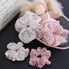 Polka Dot Gauze Parent-Child Scrunchie - Gentle Hair Tie for Girls and Kids
