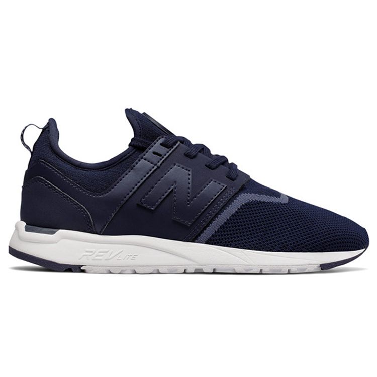New Balance Nb 247 Retro Mesh Fabric Synthetic Leather Low Top Casual Running Shoes Women Sneaker Navy WRL247EA
