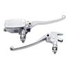 Motorcycle Brake, Clutch Lever, and Master Cylinder Set for 22mm Handlebars - Chrome Plated / Universal Fit / Drag Star / Vulcan / Shadow