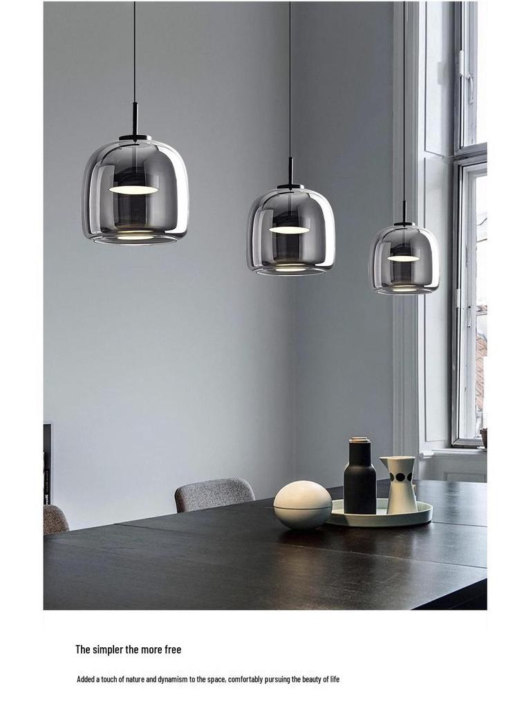 Nordic Modern Minimalist Creative Glass Chandelier for Bar, Restaurant, and Living Room Art.