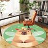 1pc Fairy Quokka Round Chair mat office Area Rug - Non-Slip, Floor Mat for Office, Bedroom, and Indoor Decor p127156