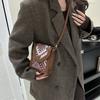 Street Style Small Square Shoulder Crossbody Bag For Women Fashion Plaid Color Block Design