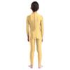 Kids Girls Ballet Dance Gymnastic Unitard Jumpsuit Long Sleeves Mock Neck Zippered Back Bodysuit Activewear