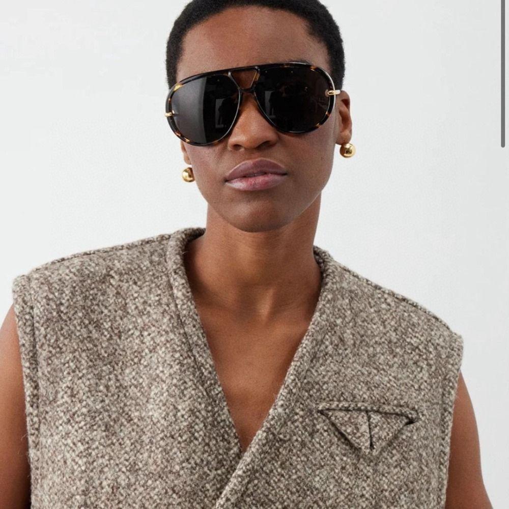 Anti-UV Women  Round  Sunglasses Trendy Oversized Shades Eyeglasses Retro Men Sun Glasses  Pilot