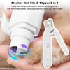 2-in-1 Electric Pet Nail Grinder with LED Light 200mAh Pets Claw Trimmer W/ Splash Guard for Cats Small Medium and Large Dog
