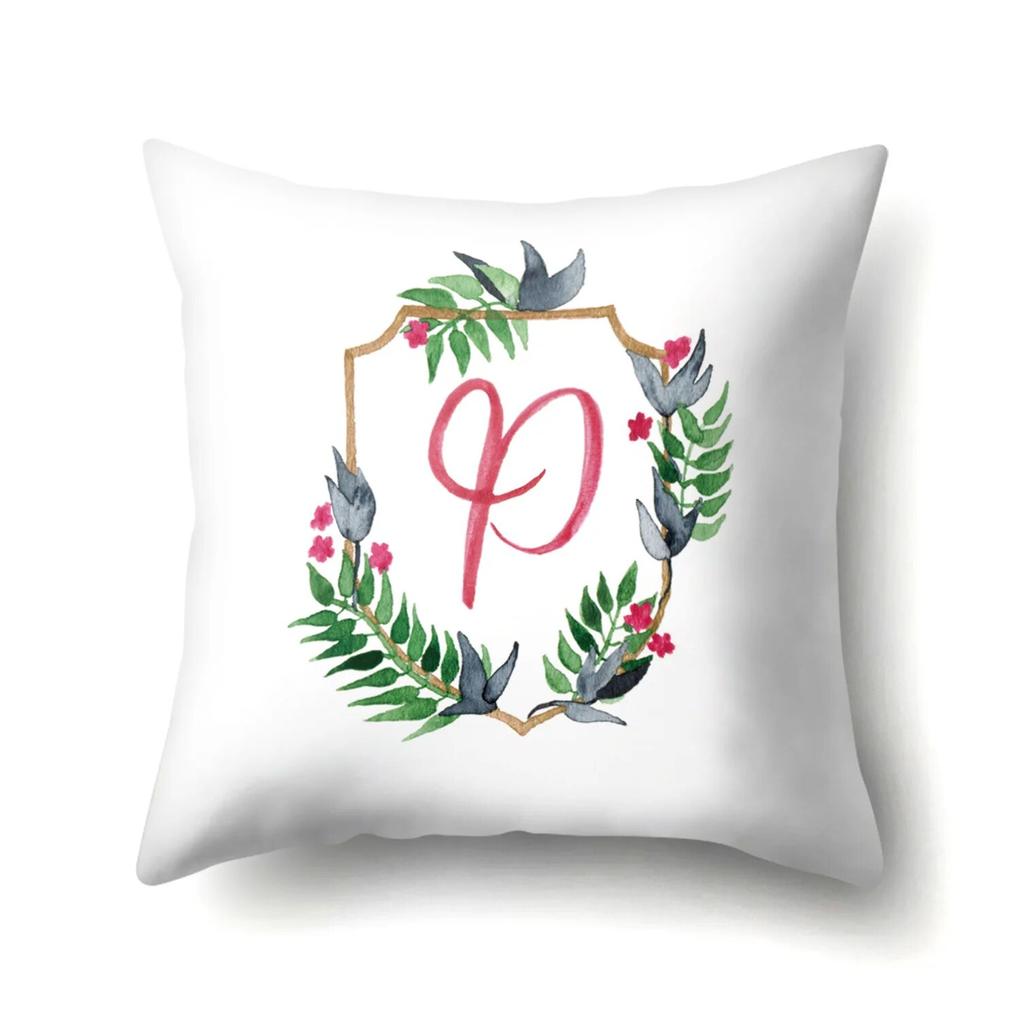 Creative Wreath Letter Pillowcase Office Cushion Cover Living Room  Waist