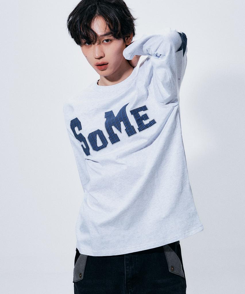 SOMEPLACE MAN Some Star Applique Point Oversized Long Sleeve T-Shirt _3 Colors