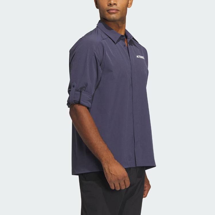 adidas Aeroready Langarmshirt Unifarbe Logo Outdoor Schnelltrocknend Sportshirt Herren Tops Dunkelblau IP0733