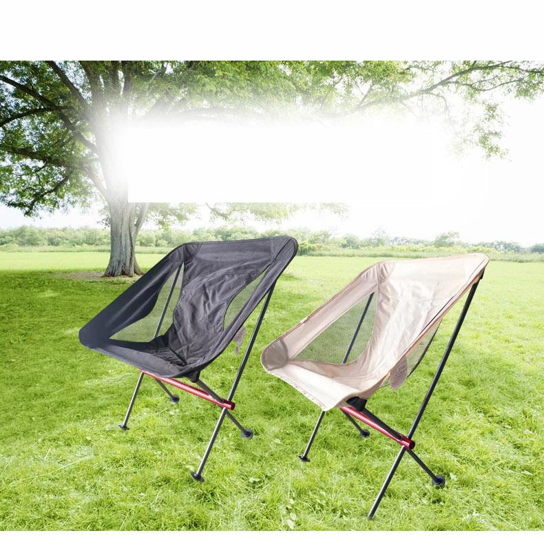 Portable Folding Moon Chair, Compact Fishing Camping Chair, Lightweight 7075 Aluminum Outdoor Stool for Travel, Hiking, Picnic