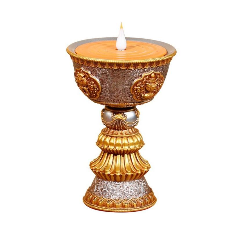 LED Simulated Flame LED Resin Lamp for Temple Ceremonies Electronic Candlestick