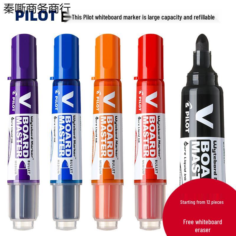 PILOT Hyaku Raku Raderbar Whiteboardpenna, Stor Kapacitet, Utbytbar Spets