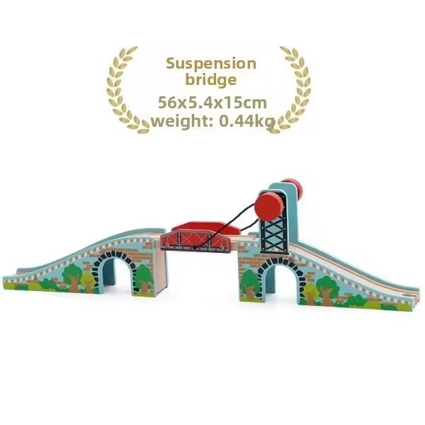 All Kinds Wooden Bridge Wooden Train Track Accessories Suspension Bridge fit for Brand Wooden Railway Tracks Toys for Children