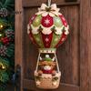 Fabric Sewing Projects for Adults Christmas Hot Air Balloon DIY Kit, 3D Felt Hanging Ornament Santa Family Craft Night Activities Snowman Reindeer