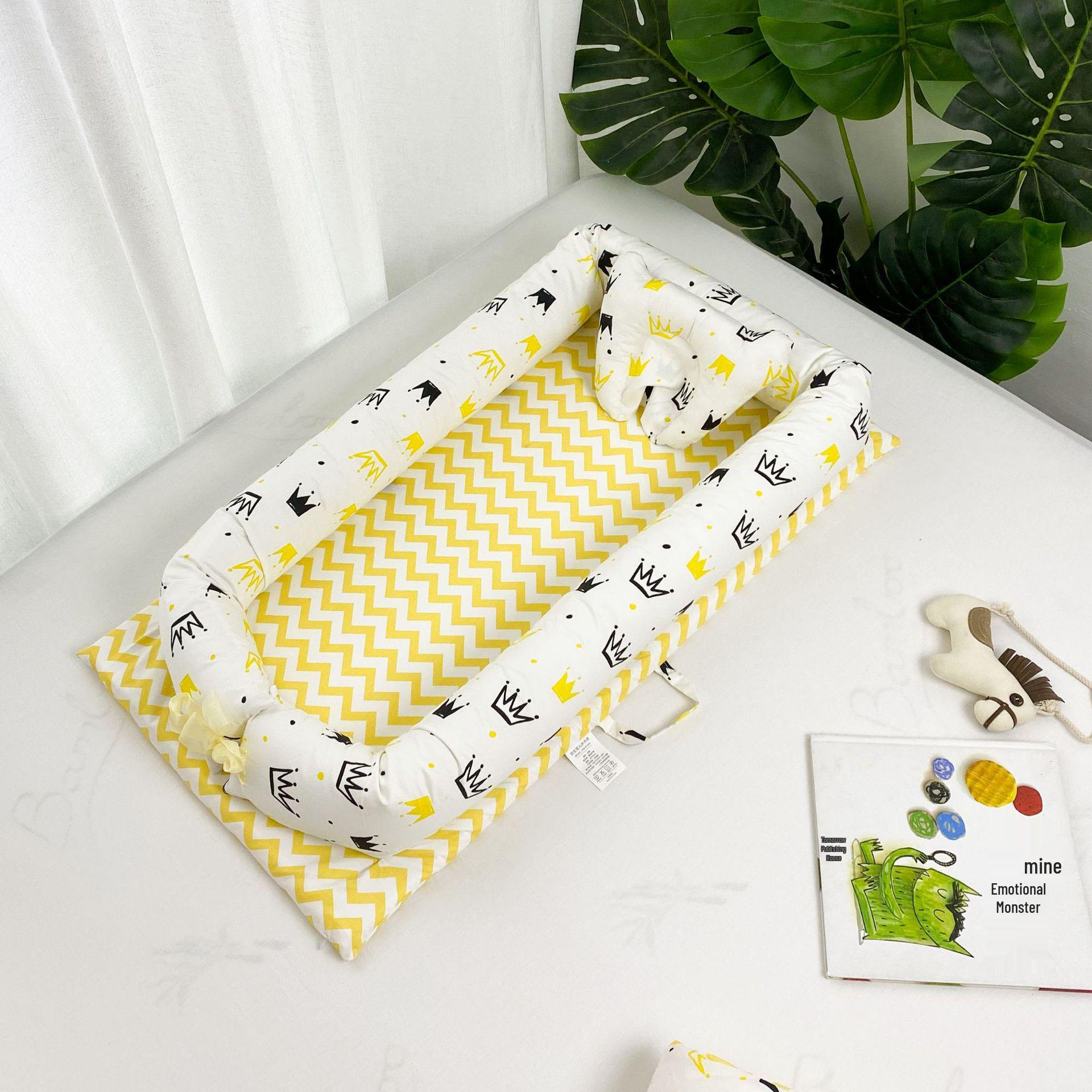 

Складне біонічне портативне дитяче ліжечко: Пране Гніздо для сну для новонароджених з чистої бавовни 90*50*15cm