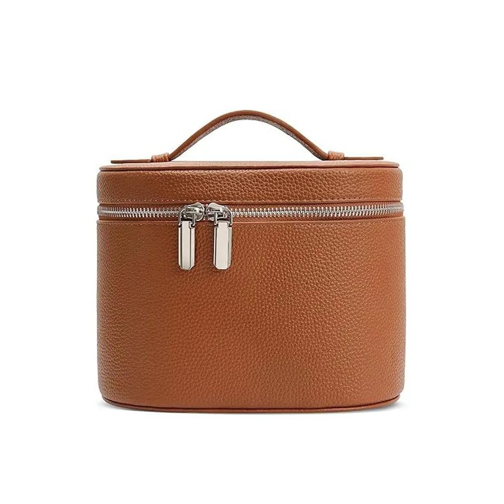 Large Capacity Cosmetic Box Internal Storage Box PU Leather Makeup Bag Waterproof Zipper Closure Travel Organizer Bag Daily Use