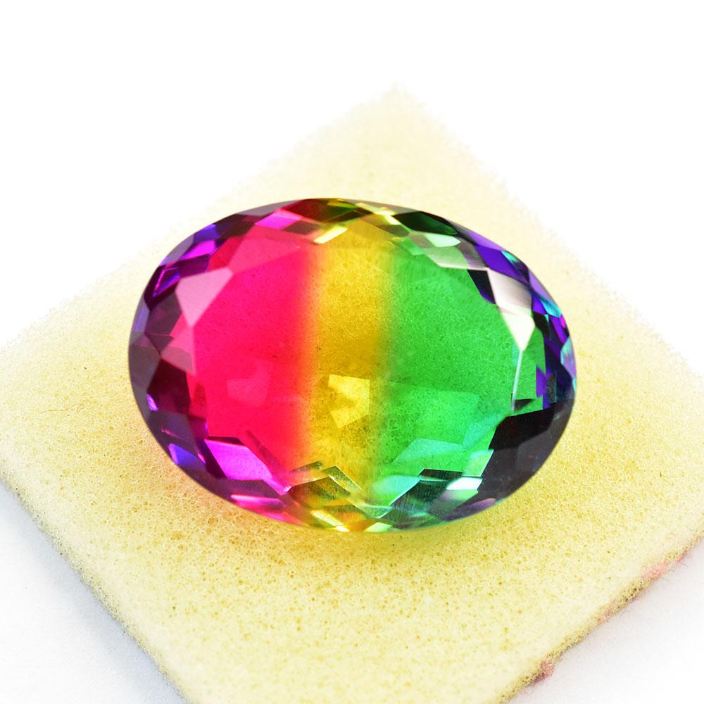 

Exclusive MultiColor Tourmaline 92 Ct LAB-CREATED Oval Shape Loose Gemstone 34 mm різнокольоровий