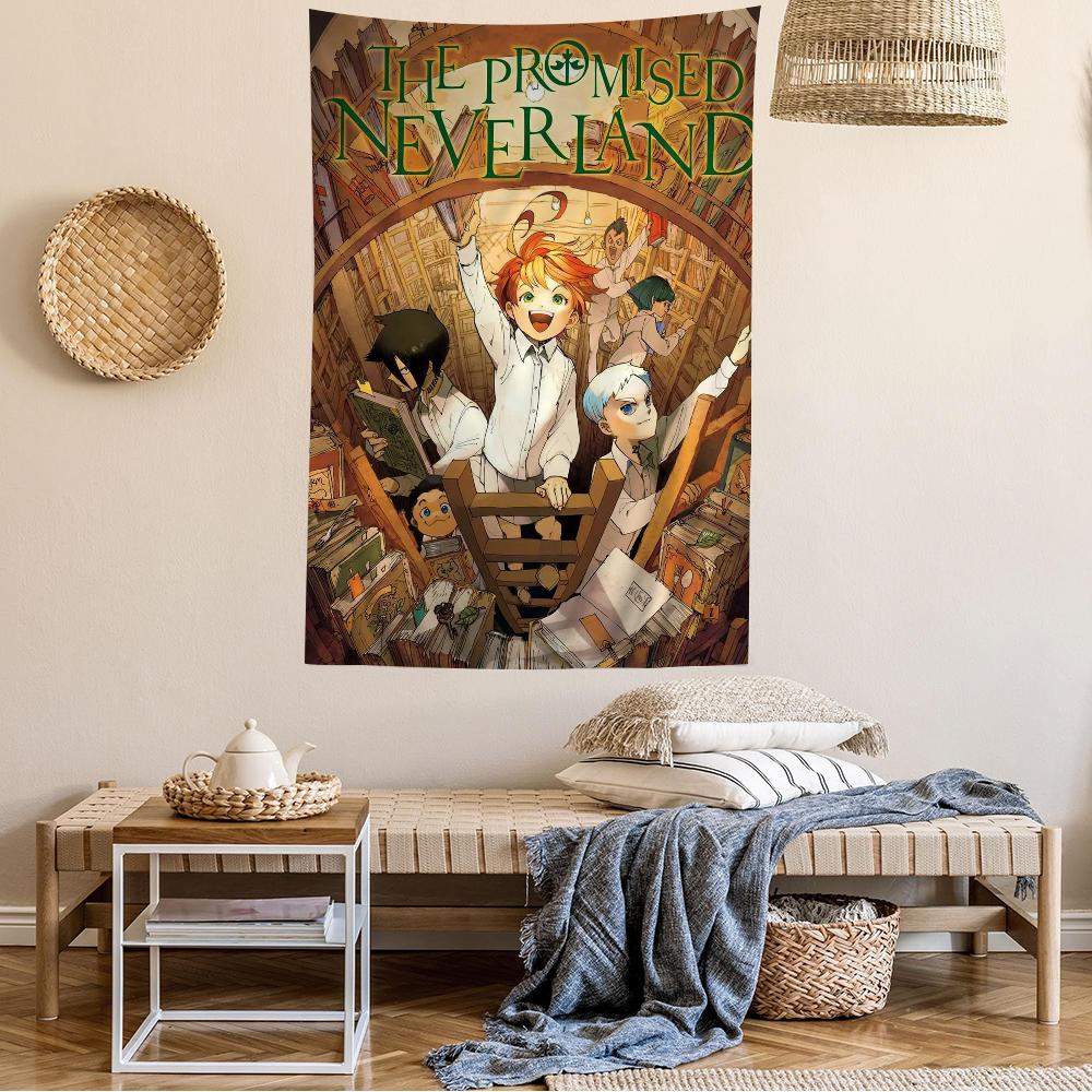 The Promised Neverland Manga Cover Wall Tapestry Emma Character Art Stylish Room Accent for Shonen Anime Manga Fans