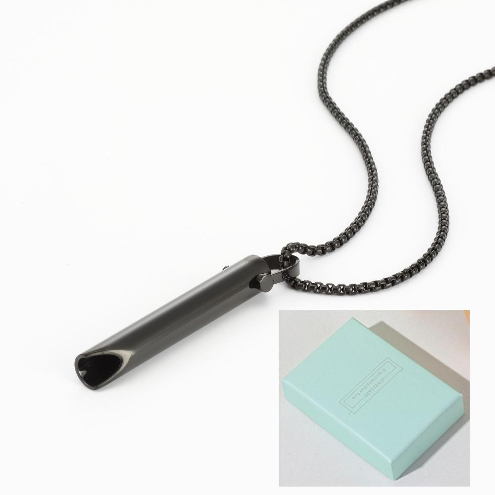 Stainless Steel Anxiety Breathe Easy Necklace Mindfulness Breathing Necklace Breathlace for Natural Calm & Stress Relief Box