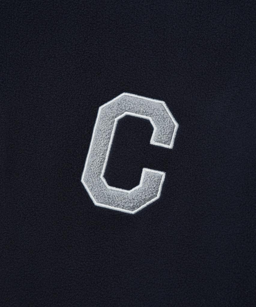 C Logo Fleece Oversized Hoodie Navy
