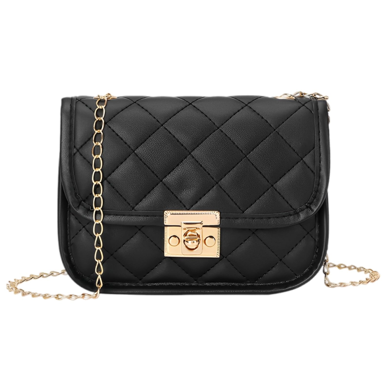 Женская стеганая мини-сумка на плечо APOSITV (черный)