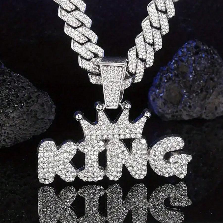 European American Hip Hop Crown Pendant Necklace - Personalized Men s Cuban Chain Accessory