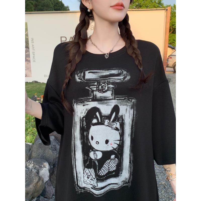 DIMANAF Women Plus Size Dress Loose Summer 2025 Vintage Dress Basic Long Casual Printing Shirt Dress Maxi