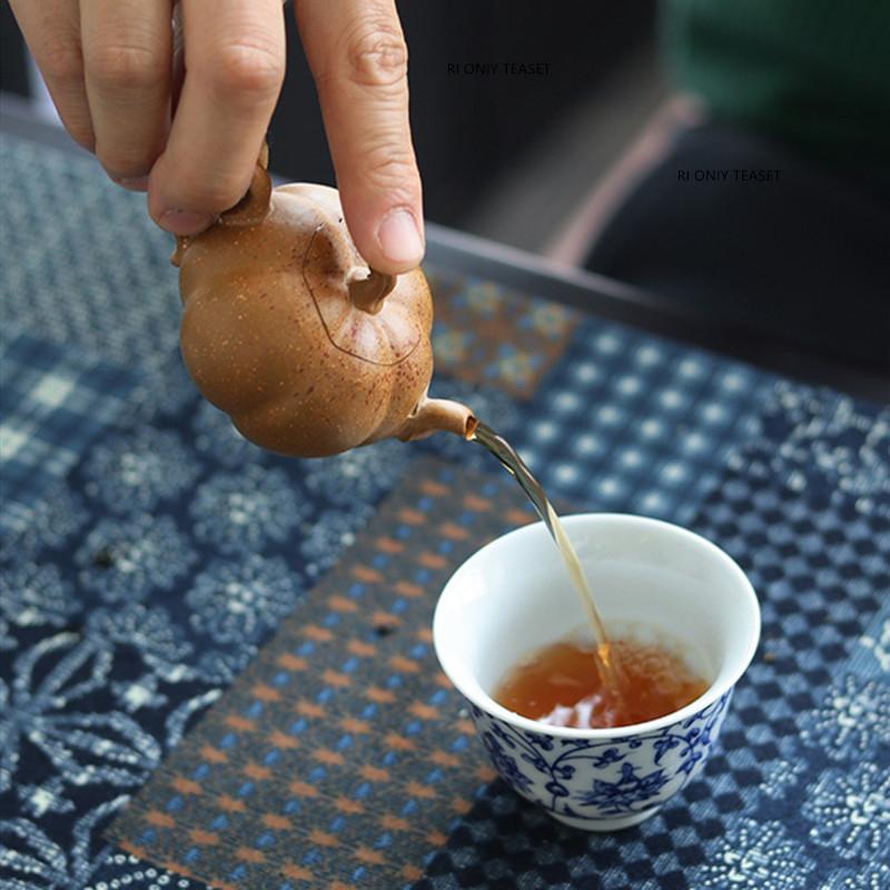 70ml Yixing Purple Clay Teapot Small Capacity Pumpkin Shape Tea Pot Famous Handmade Zisha Kettle Chinese Tea Set Customized