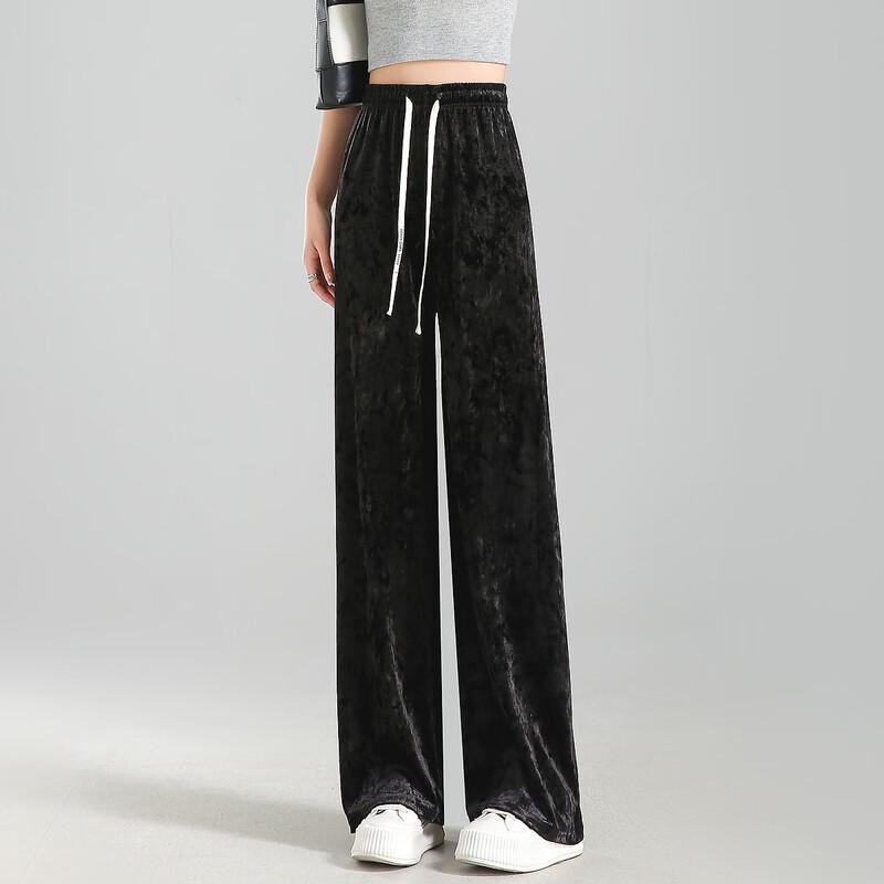 Demana Women's Retro Drawstring Wide-Leg Casual Pants