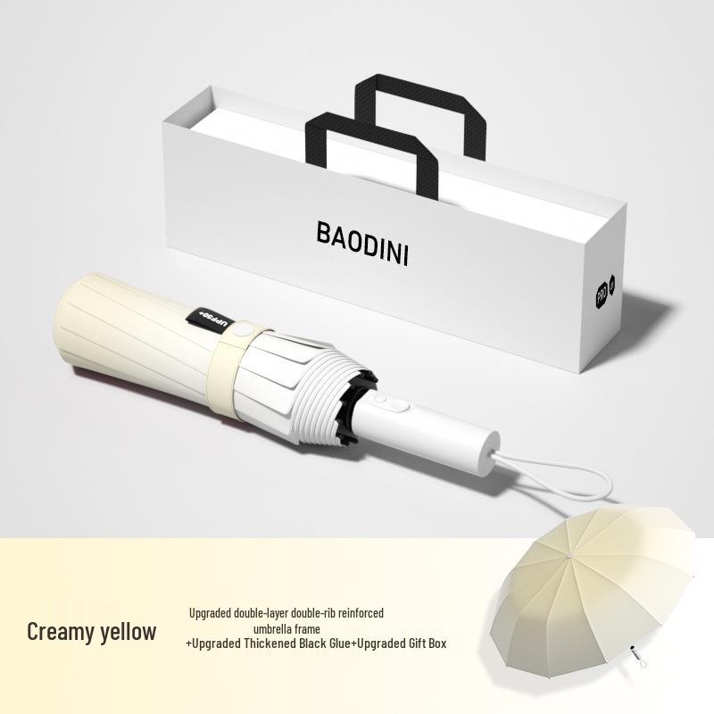 

Усиленный ветрозащитный складной зонт с защитой от УФ-лучей, покрытие из черного клея, для мужчин и женщин