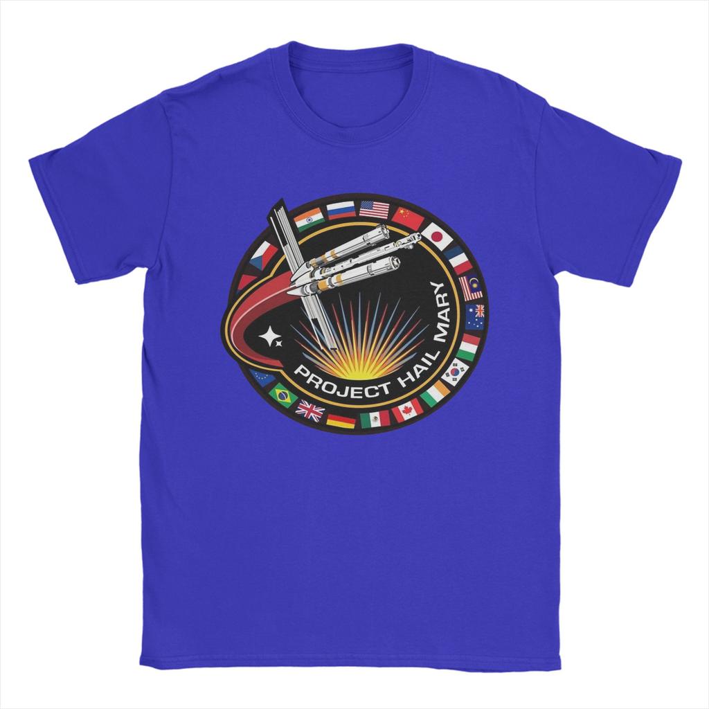 Unisex Project Hail Mary Mission Patch With Countries T Shirt 100 Cotton Clothes Vintage Short Sleeve Neck Tees Graphic TShirts