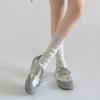 Silver Retro Ballet Style Light Mouth Flat-soled Single Shoes Women's Summer 2025 New Models with Skirts Versatile Sports Mary Jane Shoes