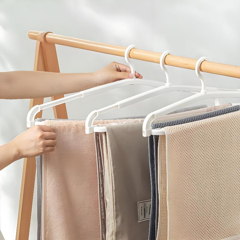 Stretchable Clothes Hanger With Extendable Arms For Bed Sheets Blankets Towels Adult Child Baby Laundry Drying Space Saving