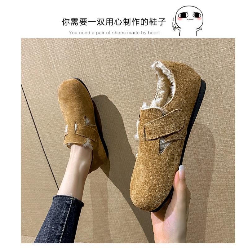 Skóra krowia anty-welurowa buty z dużą główką damskie buty bawełniane damskie welurowe buty zimowe damska odzież wierzchnia puszyste buty jeden pedał
