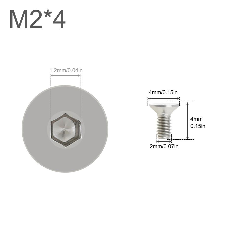 10PCS M2 M3 M4 M5 Silver 304 Stainless Steel Flat Head Hex Hexagon Socket Cap Bolt Countersunk Screw for Parts Replacement / DIY