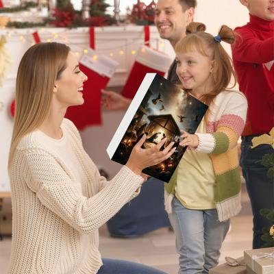 Narození Páně Adventní kalendář 2025 24 dní Vánoční odpočítávací kalendář s 24 ozdobami scény Narození Páně Křesťanské náboženské dárky pro rodinu přátele