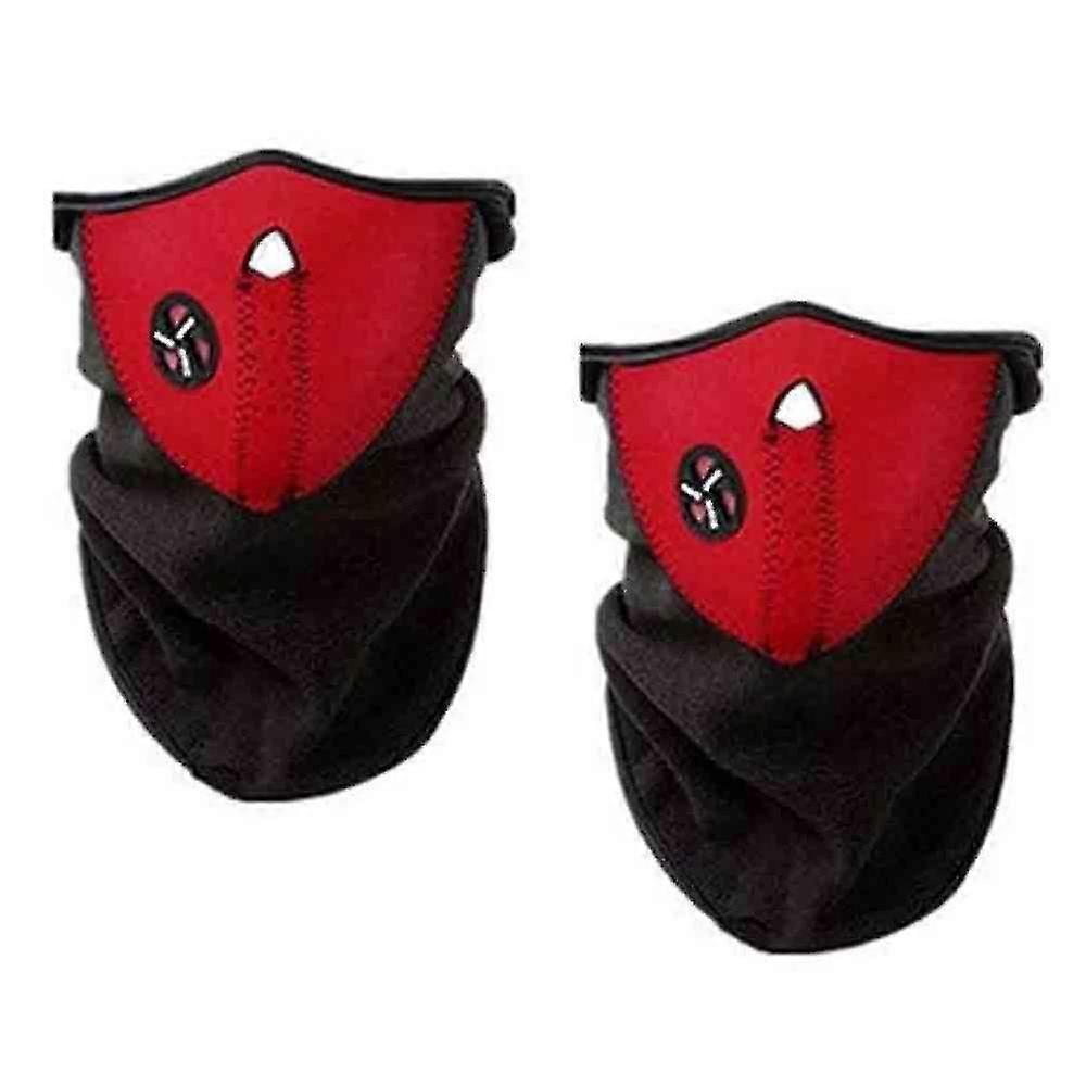 2 Stück wiederverwendbare Staubschutz-Gesichtsmaske, für Outdoor-Aktivitäten, Rot