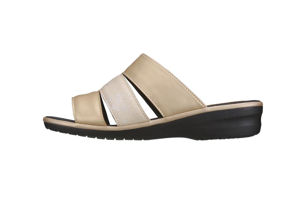 6733 Sandals for Light Gold [Pansy] Women, Belt, Shiny, Curved, S,