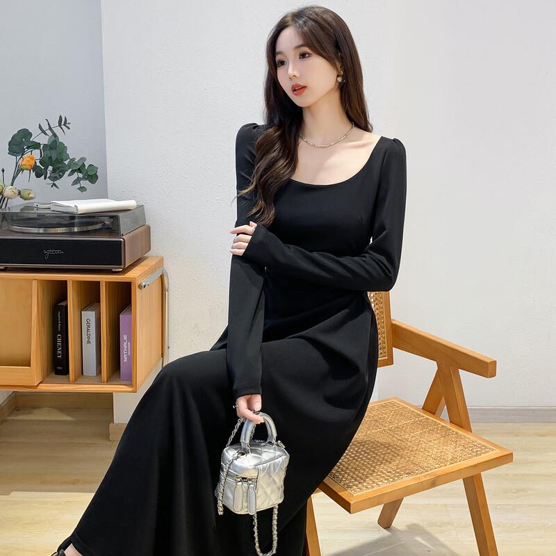 

Mokana Women s Elegant Long-Sleeve Mid-Length Dress MKNJD2699 L