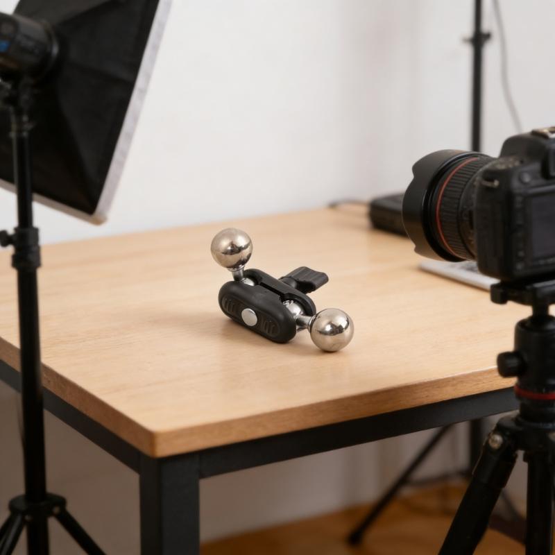 Set of 2pcs Double End 17mm Ball Head Adapters Mount Clamp Compatible for Magnetic Phone Holder And Camera Tripods