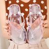Beach Flip Flops Women Thong Sandals Summer Jelly Shoes Girls Transparent Slides Solid Fashion PVC Flat Non-Slip Slippers