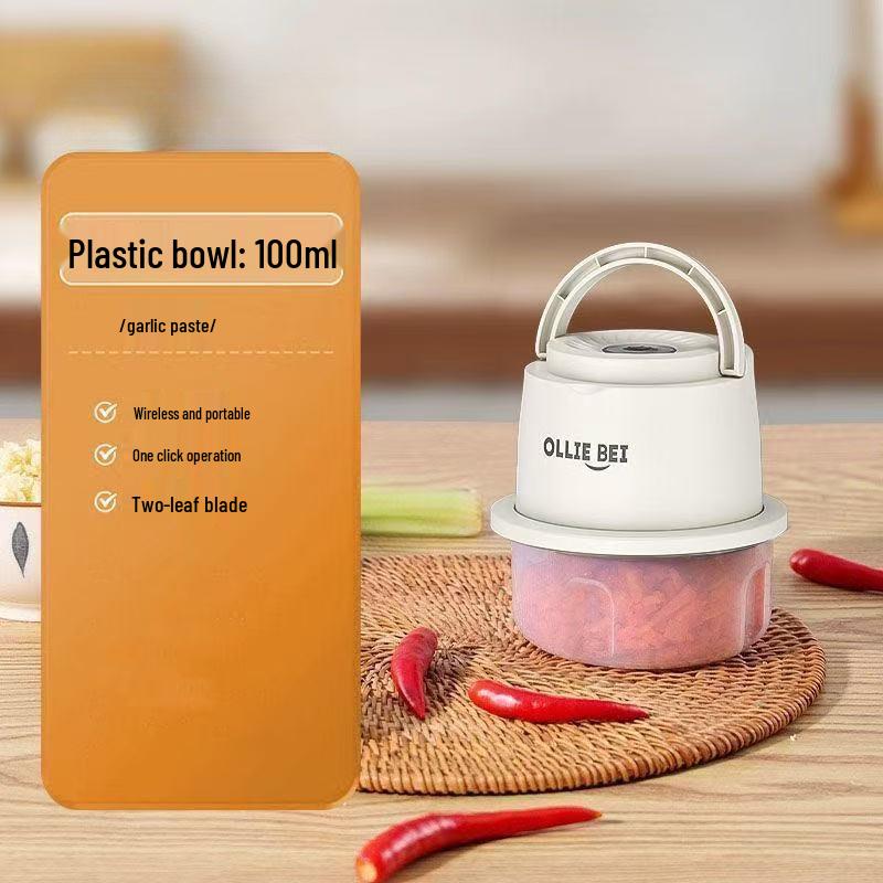 Rechargeable Multi-Functional Electric Meat, Ginger & Garlic Grinder with Glass Cup