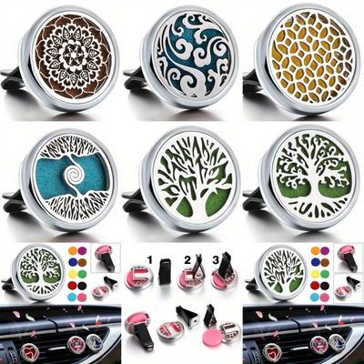 Clip aromaterapia ambientador de coche recargable, rejilla de ventilación para coche, accesorios interiores para coche, aromaterapia para coche con 10 juntas