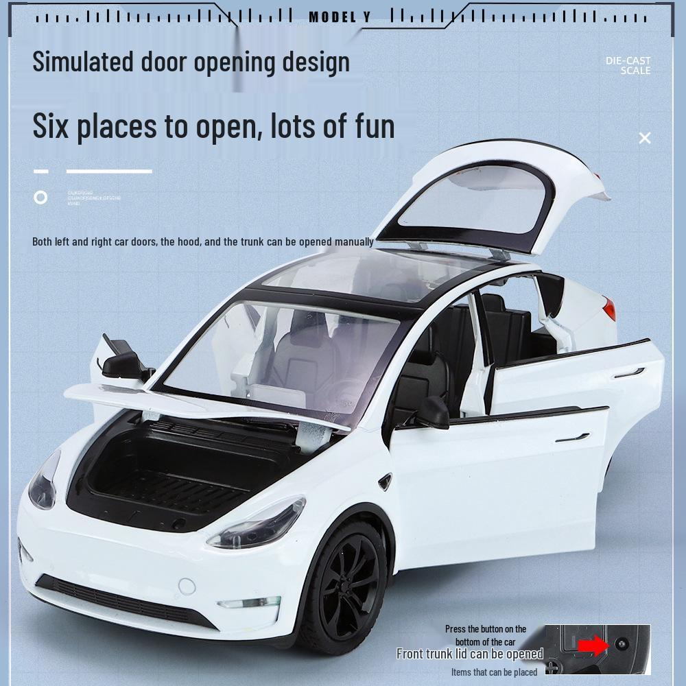 1:24 Tesla Alloy Car Model Simulation Toy - New Energy Vehicle for Kids