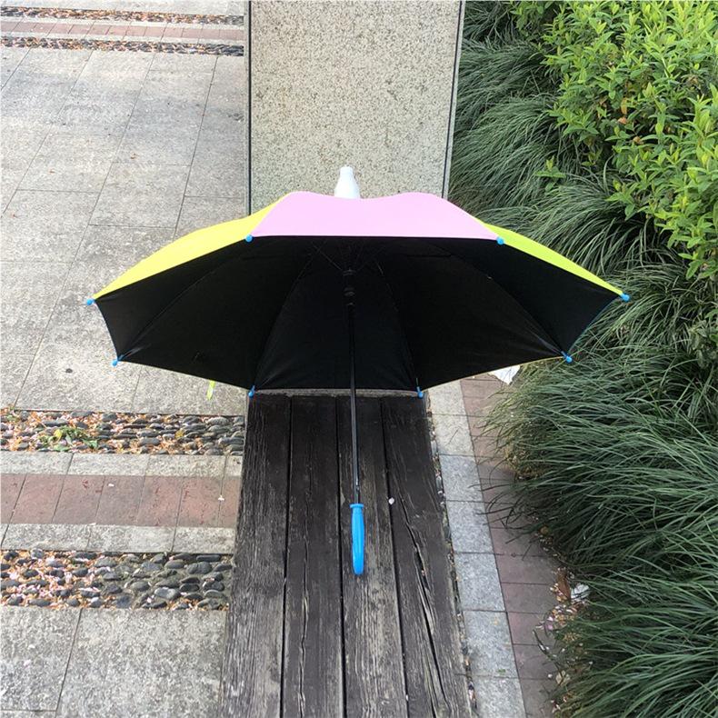 Children's Waterproof Rainbow Umbrella: Solid Color, Fresh Style, Sunscreen, Automatic, Long Handle