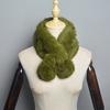 New Style Women Winter Real Rabbit Fur Scarf Lady Warm Rabbit Fur Scarves Knit Natural Real Rabbit Fur Ring Casual Muffler