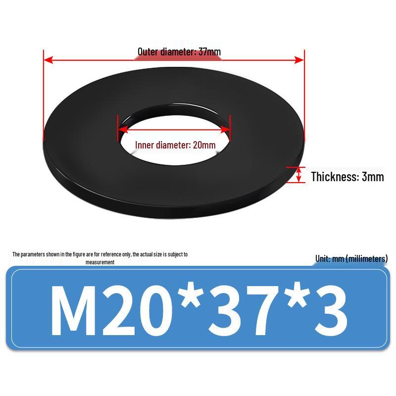 8.8 Grade Black Hardened High-Strength Oversized Flat Metal Spacer Washer (M2-M8)