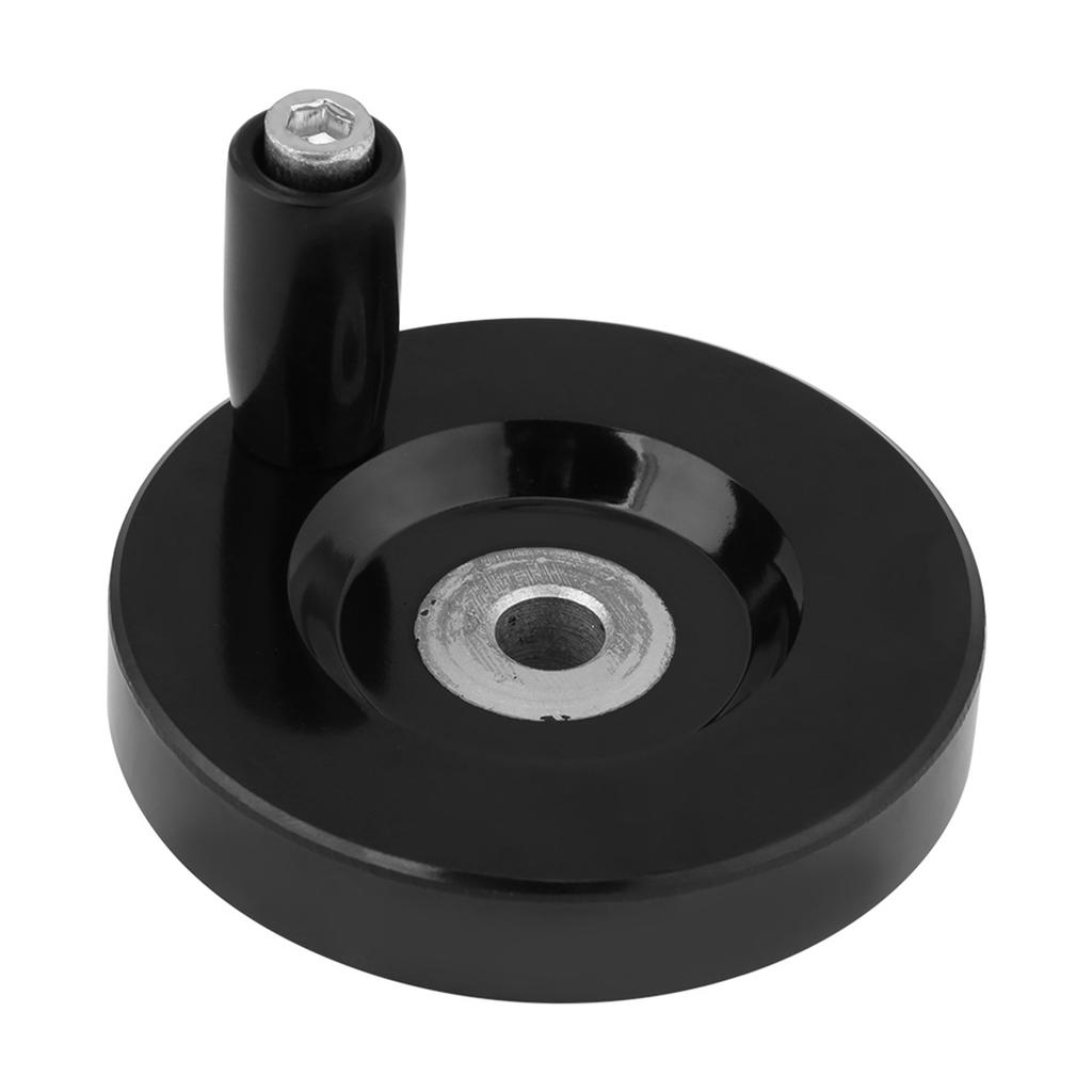 1 Pcs Black Lathe Milling Machine Rear   Hand Wheel With Revolving Handle(8 X 63mm)