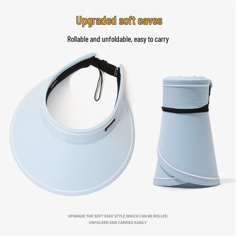 2025 Women's Open-Top Visor Hat: Large Brim UV Protection for Outdoor Spring